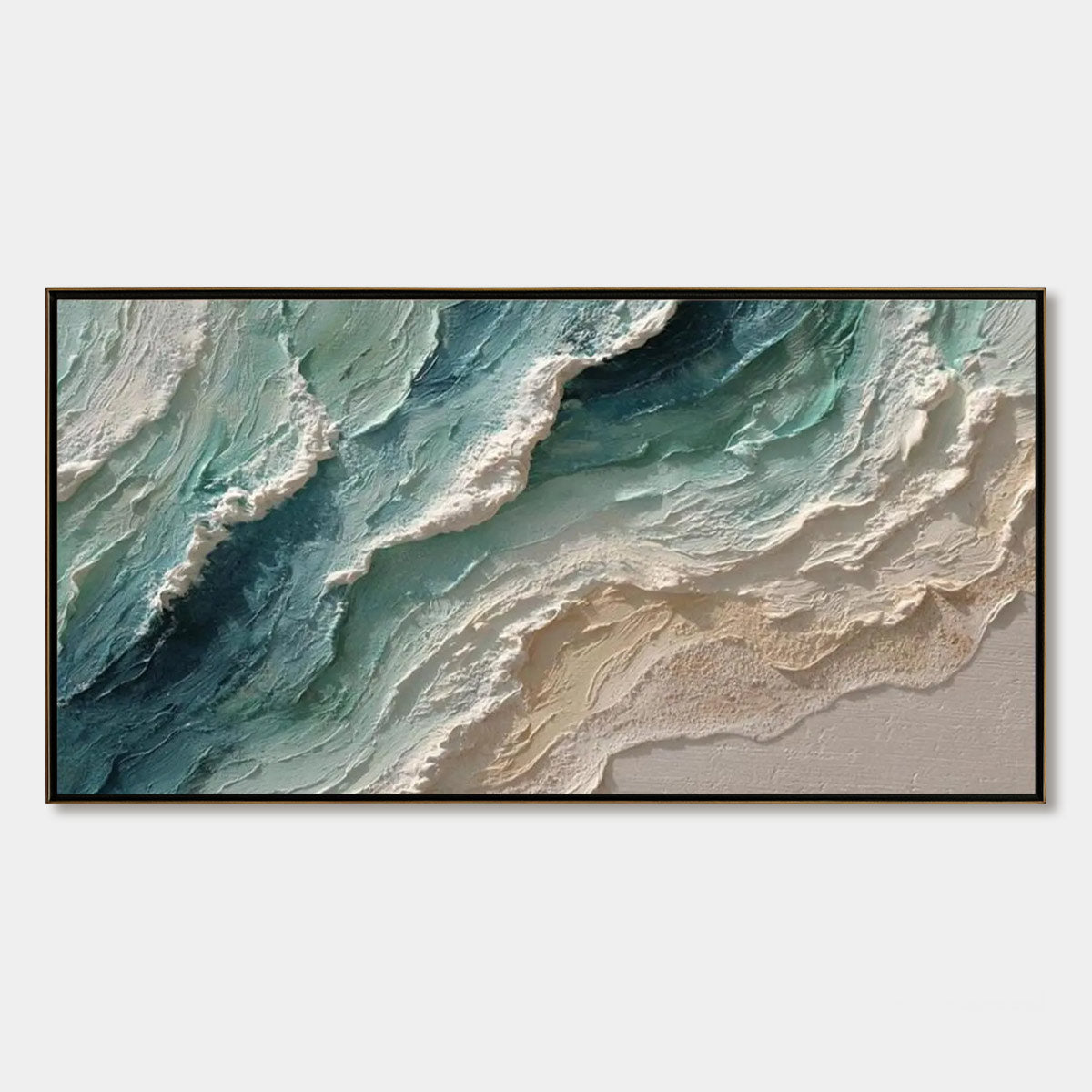 OCEAN'S BREATH: Textured Wabi Sabi Coastal Seascape Painting