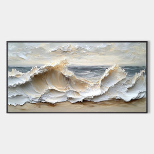 Ocean's Embrace: Original Impasto Coastal Wave Oil Painting - Textured Seascape Wall Art