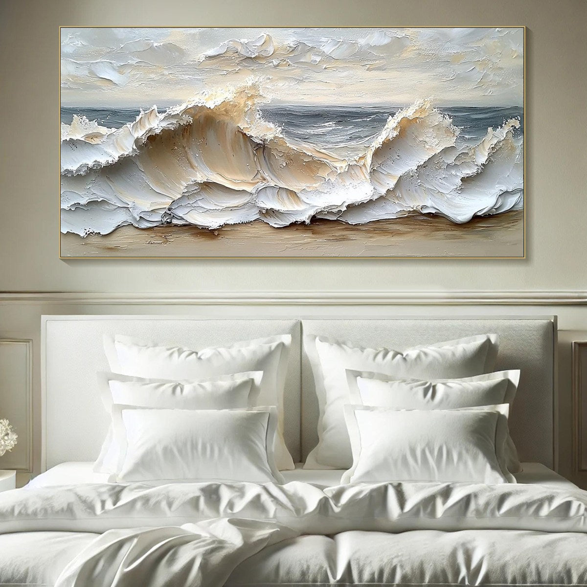 Ocean's Embrace: Original Impasto Coastal Wave Oil Painting - Textured Seascape Wall Art