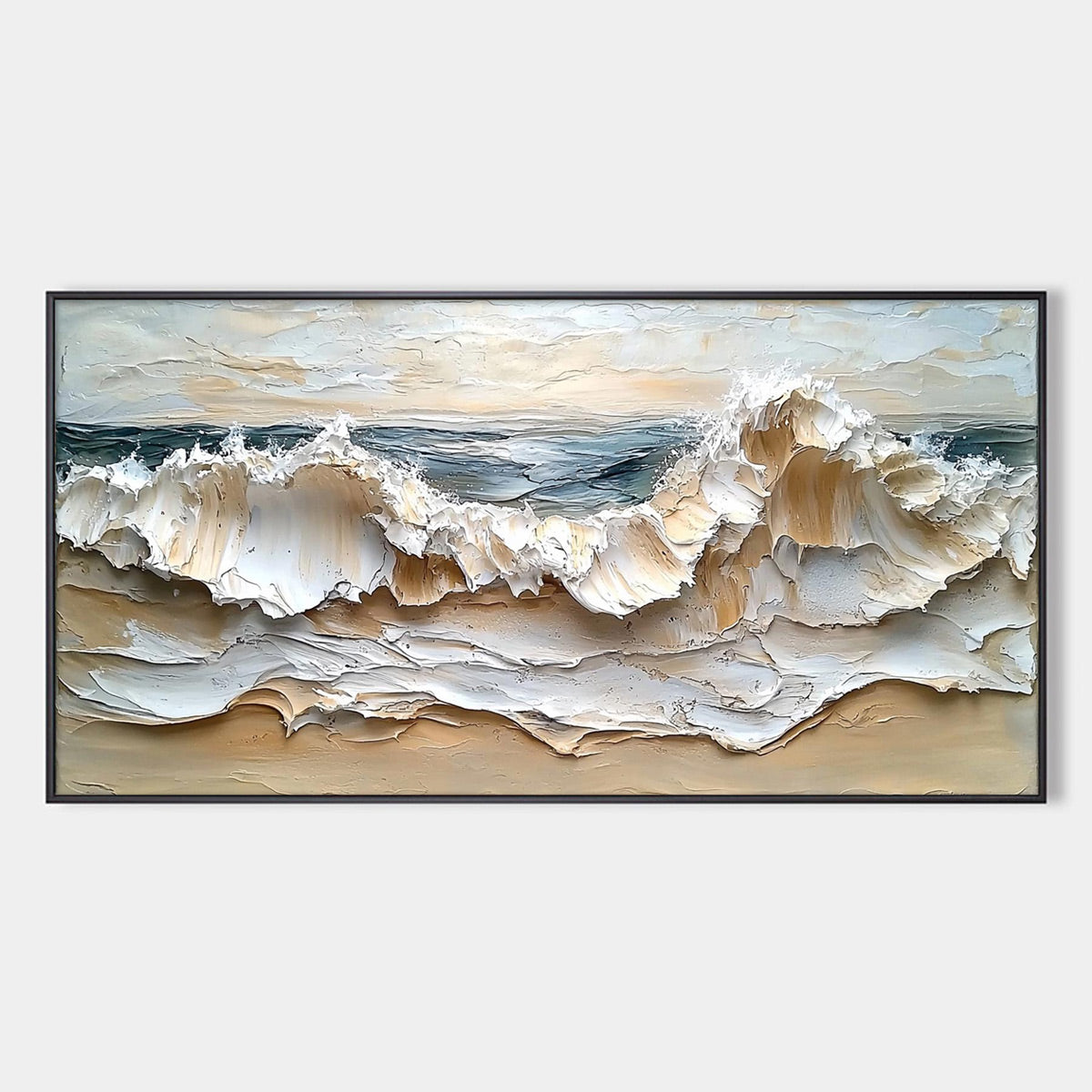 Ocean's Embrace: Original Impasto Coastal Oil Painting - Textured Seascape Wall Art
