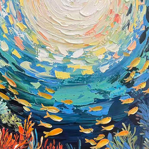 OCEAN’S GRACE: Textured Impasto Seascape Painting