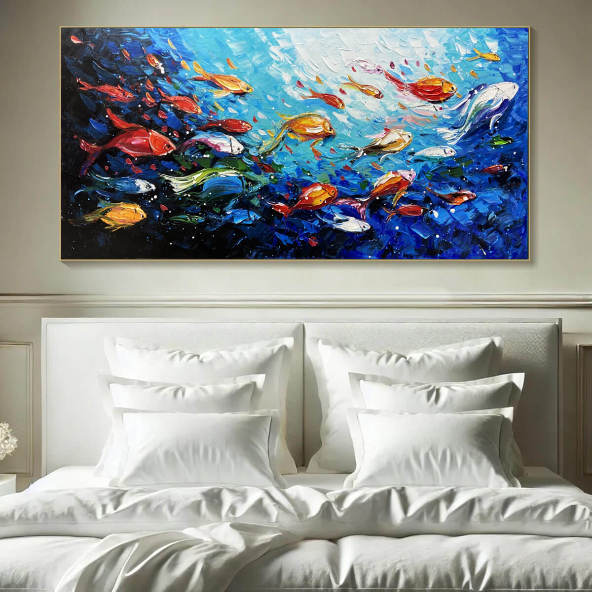 Ocean's Jewels: Original Impasto Colorful Fish Oil Painting - Vibrant Underwater Wall Art