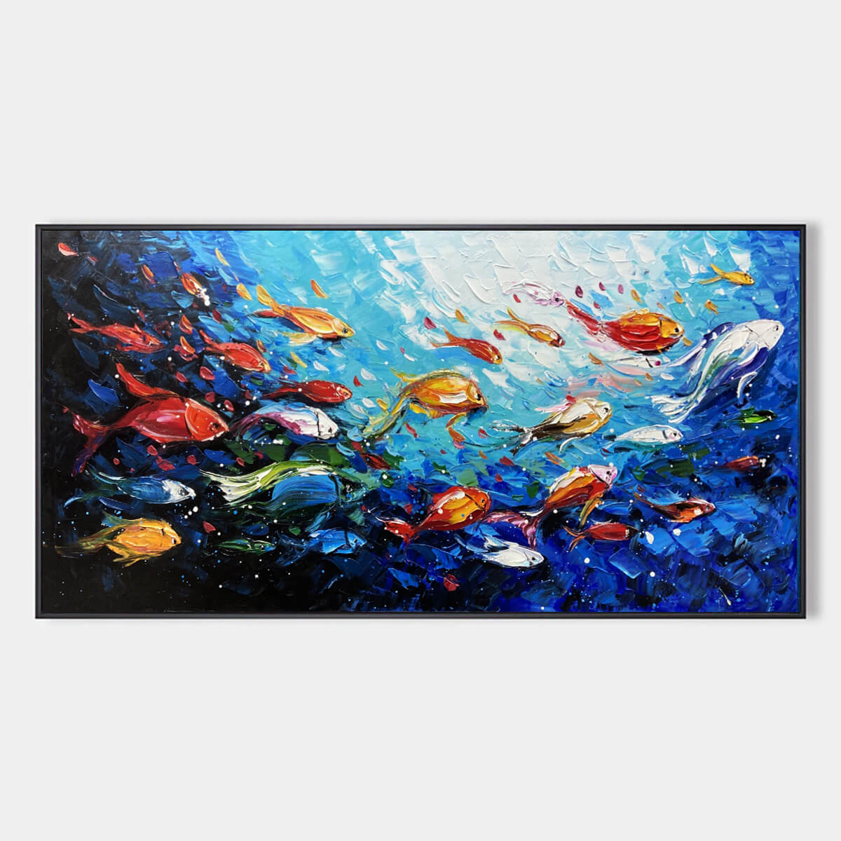 Ocean's Jewels: Original Impasto Colorful Fish Oil Painting - Vibrant Underwater Wall Art
