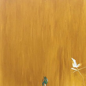 Ochre Sanctuary: Wabi-Sabi abstract original wall art with earthy ochre tones.