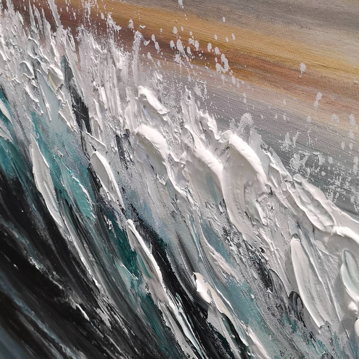 DUSK TIDE: Ocean Waves Seascape Oil Painting