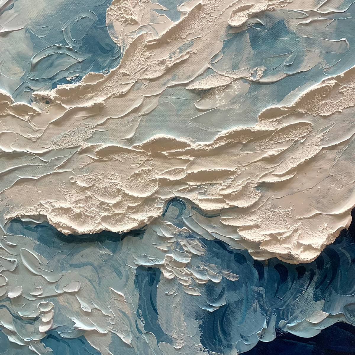 OCEAN'S EMBRACE: Textured Abstract Seascape Oil Painting