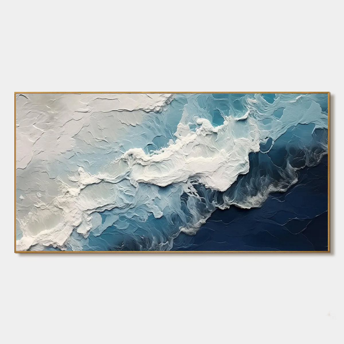 Ocean's Embrace: Original Textured Abstract Seascape Oil Painting - Ocean Wall Art