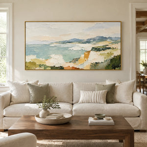 QUIET HEADLAND — Living room, gold frame