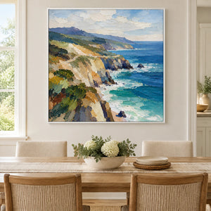 CLIFFSIDE LIGHT — Dining room, white frame