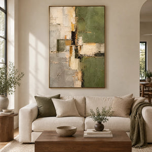OLIVE INTERVALS — Living room, gold frame