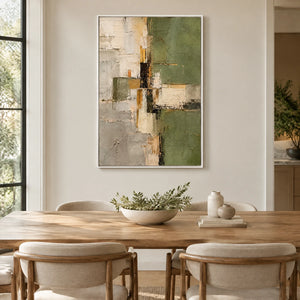 OLIVE INTERVALS — Dining room, white frame