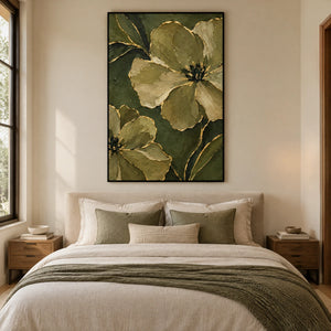 OLIVE BLOOM — Bedroom, black frame