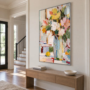 BOUQUET IN MOTION — Hallway, silver frame