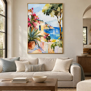 TERRACE BY THE SEA — Living room, gold frame