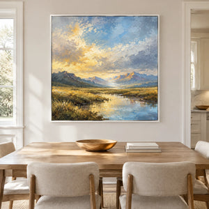 VALLEY AFTERGLOW — Dining room, white frame