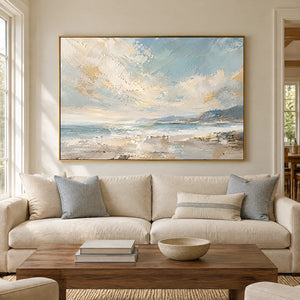 SHORELINE HUSH — Living room, gold frame