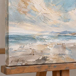 SHORELINE HUSH — Texture detail on an easel, no outer frame