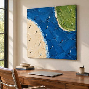 SHARED MOMENTUM — Office, frameless stretched canvas