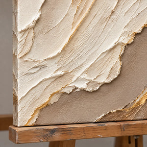 IVORY STRATA — Texture detail on an easel, no outer frame