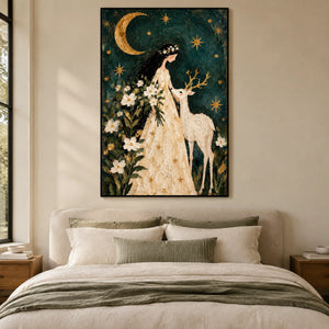 MOONLIT COMPANION — Bedroom, black frame