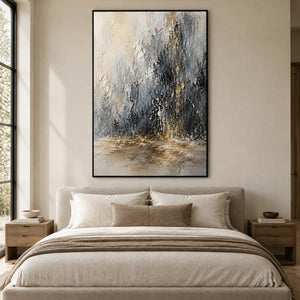 SILVER RAINFALL — Bedroom, black frame