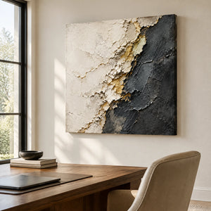 QUIET FAULTLINE — Office, frameless stretched canvas
