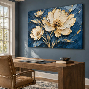 MIDNIGHT BLOSSOM — Office, frameless stretched canvas