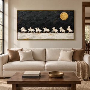 MOONLIT GALLOP — Living room, gold frame
