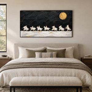 MOONLIT GALLOP — Bedroom, black frame