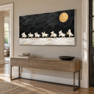 MOONLIT GALLOP — Hallway, silver frame