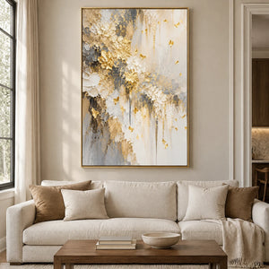 GILDED PETALS — Living room, gold frame