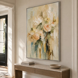 BLUSH STILLNESS — Hallway, silver frame