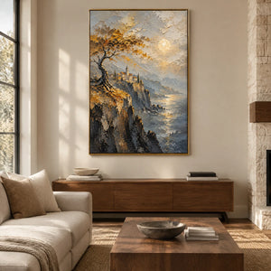 CLIFFTOP REVERIE — Living room, gold frame