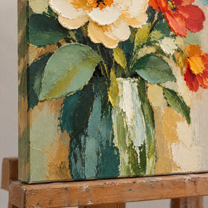 SUMMER VESSEL — Texture detail on an easel, no outer frame