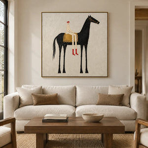 THE SCARLET RIDER — Living room, gold frame