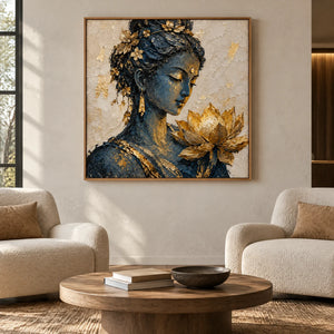 LOTUS CONTEMPLATION — Hotel, natural wood frame