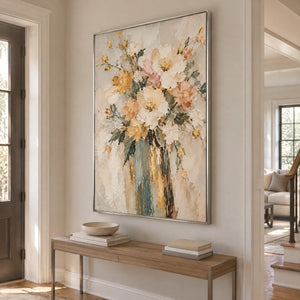 IVORY ARRANGEMENT — Hallway, silver frame