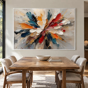 PETAL BURST — Dining room, white frame