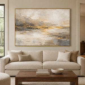 VEILED HORIZON — Living room, gold frame