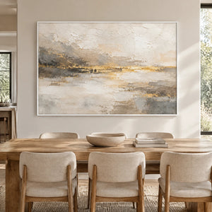VEILED HORIZON — Dining room, white frame