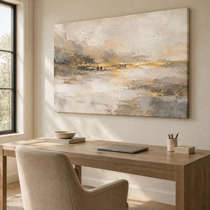 VEILED HORIZON — Office, frameless stretched canvas