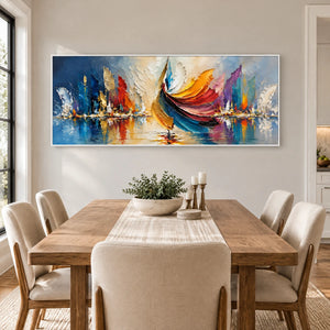 COLOR IN REFLECTION — Dining room, white frame