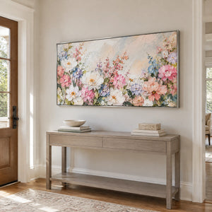 PETAL TAPESTRY — Hallway, silver frame