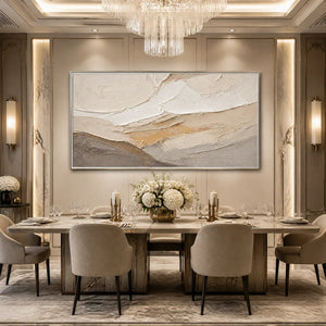 PALE RIDGE: Beige White Mountain Abstract