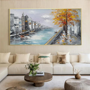 Ready to Ship |PARISIAN AUTUMN STROLL: Romantic Cityscape Oil Painting