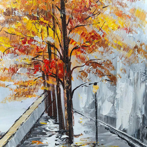 Ready to Ship |PARISIAN AUTUMN STROLL: Romantic Cityscape Oil Painting
