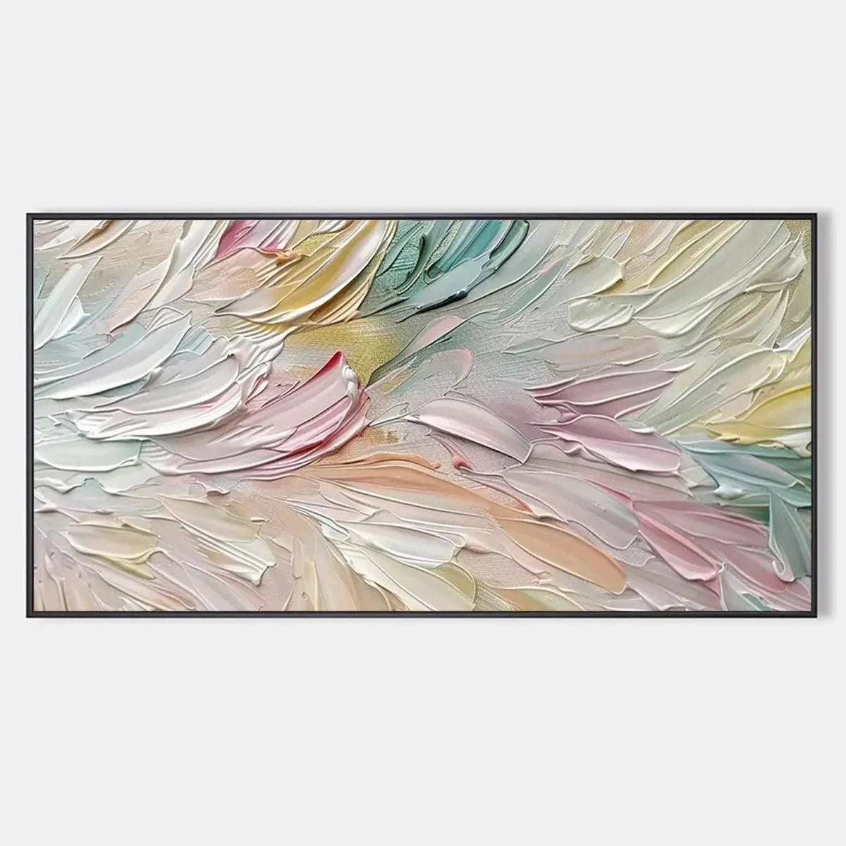 Pastel Dream, Isabella Rossi: Textured abstract painting with soft hues and impasto technique, ideal for modern wall art.