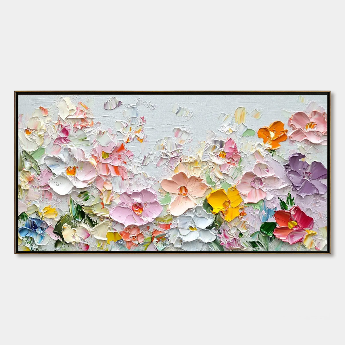 PETAL RAIN: Textured Impasto Floral Painting