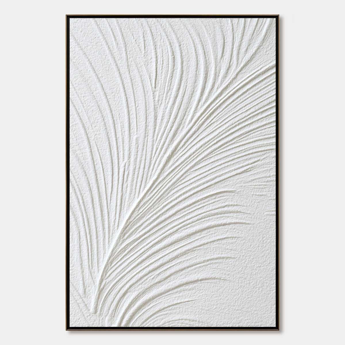 PLUME: Textured Minimalist Wabi Sabi Feather Painting