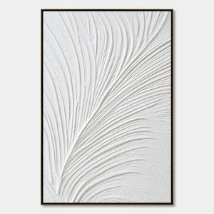 PLUME: Textured Minimalist Wabi Sabi Feather Painting